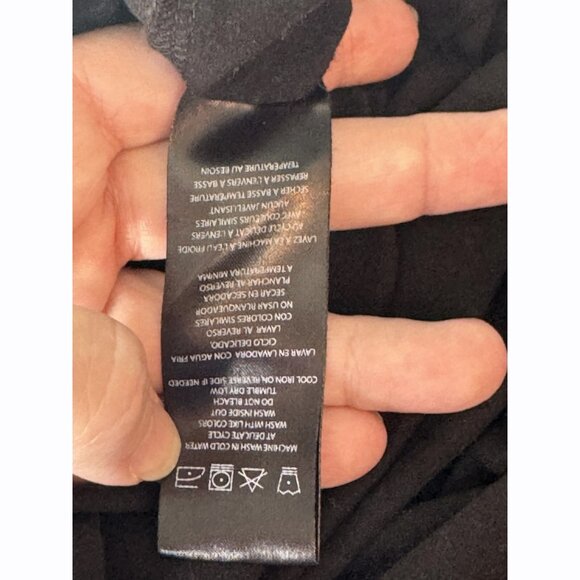 BEBE Y2K Crystal Logo Ruched Sleeveless Midi Dress Size Large Black Stretch 90s - Picture 9 of 11